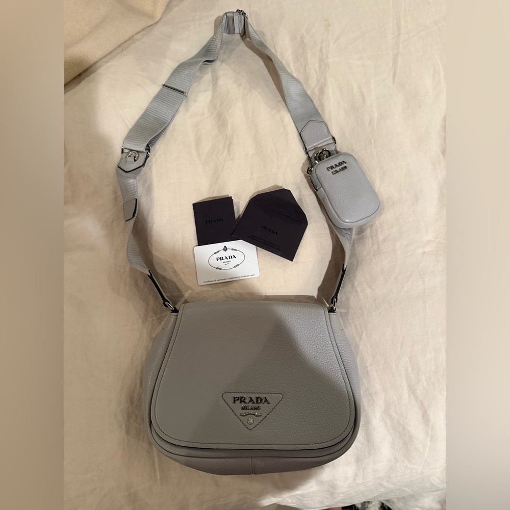 Prada Light Gray Crossbody Bag